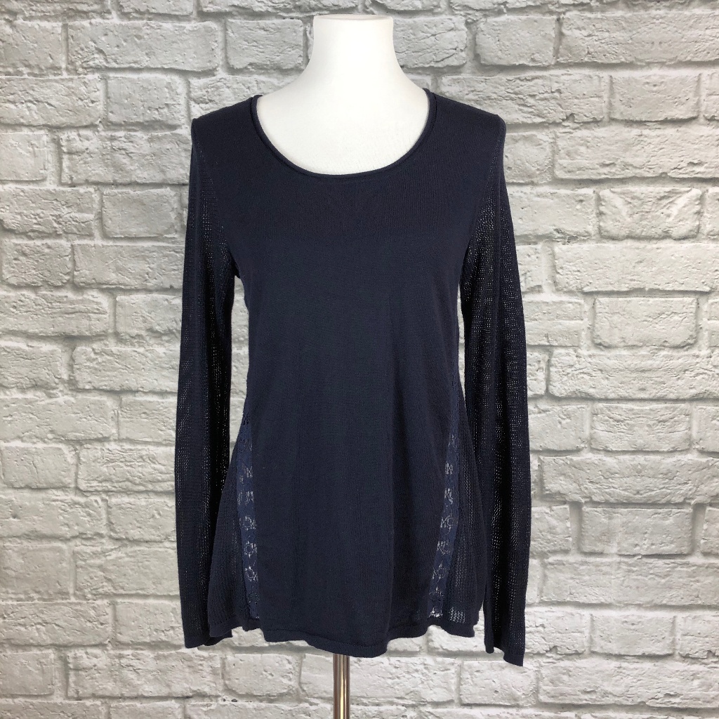 Lucky Brand Cashmere Lace Tunic In Navy